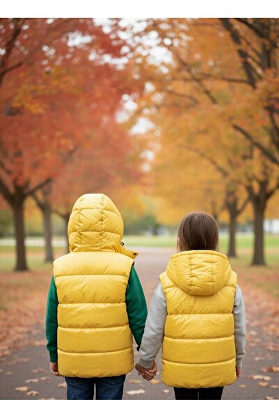 YusGos Unisex Baby Girl/Boy Waterproof Zippered Hooded Pocket Inflatable Padded Vest (2-15 Years)