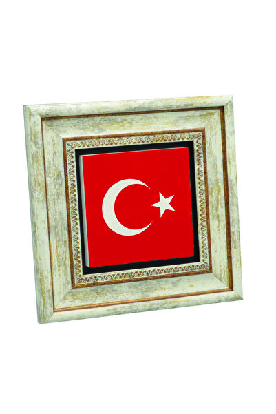 Sadrazam Steagul Turciei cu imprimeu Tabla din piatra naturala 20cm x 20cm |   1G-TRflag1