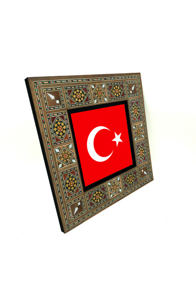 Sadrazam Steagul Turciei cu imprimeu Tabla din lemn MDF Levant 20cm x 20cm |   1G-TRflag1
