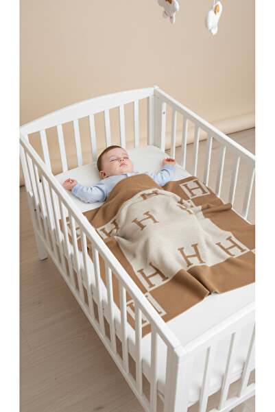 Sebir Moda H Patterned Knitwear Baby Blanket 90X90Cm