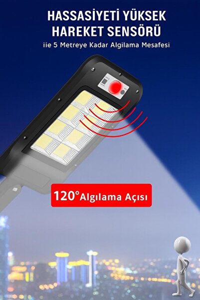 ATLT ATLANTİS 8 GÖZLÜ 500W 160 LED SOLAR GÜNEŞ ENERJİLİ SOKAK BAHÇE AYDINLARM...