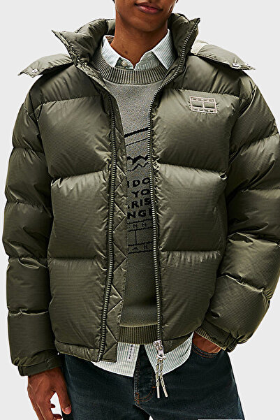 Tommy Jeans Relaxed Fit Detachable Hooded Water Repellent Inflatable Coat Men...