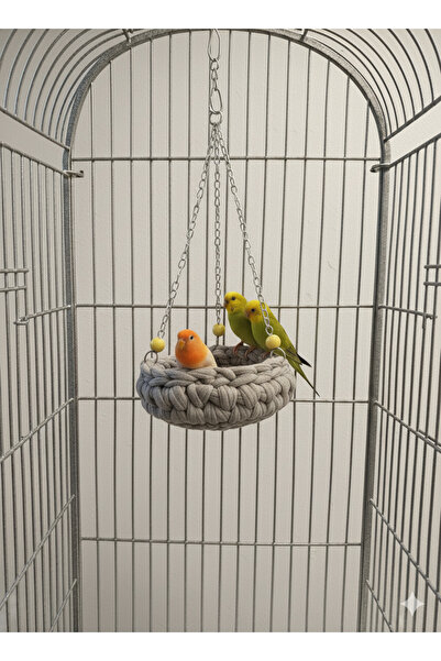 İKONİXPET Evcil Kuşlar İçin Sıcak ve Konforlu Kışlık Örgü Kuş Yatağı