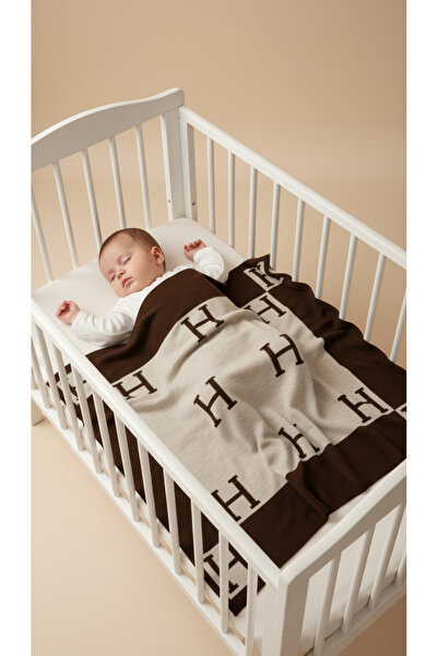 Sebir Moda H Patterned Knitwear Baby Blanket 90X90Cm