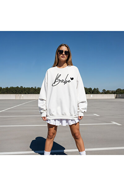 DD Secret Women's oversize fashion sweatshirt with BABE print