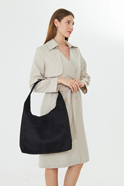 Encool حقيبة كتف نسائية بمظهر جلد الغزال الأسود: موديلات حقائب يومية أنيقة وو...