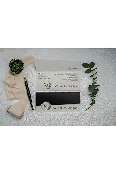 ERDEM DAVETİYE Düğün Davetiyesi / Nişan Davetiyesi / Nikah Davetiyesi / (50 A...