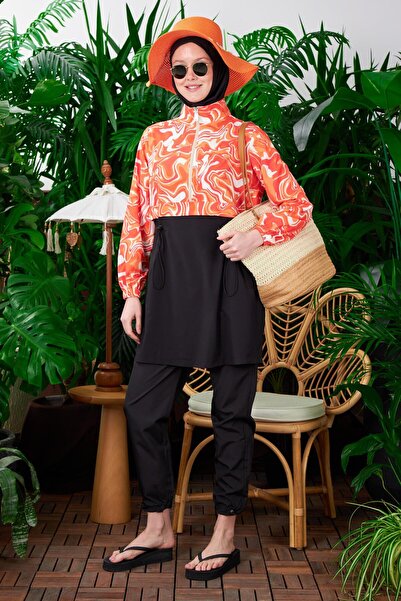 Generic Brand Swirl patterned hijab swimwear