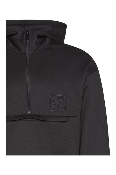 Calvin Klein Men's Relaxed Fit Half Zip Hooded Black Sweatshirt Lv04Rd212G-Ub1