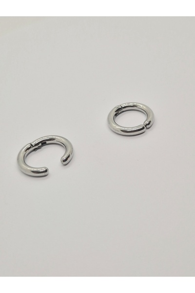 Set Stainless Steel Compression Non-Piercing Thick Bar Hoop Earring (Inner Diameter: 10 Mm- Width: 16 mm)(Thickness 2.5mm)