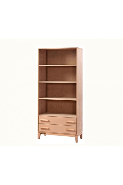 Masifart Ernalis Konik Çekmeceli Kitaplık Cilasız Ham