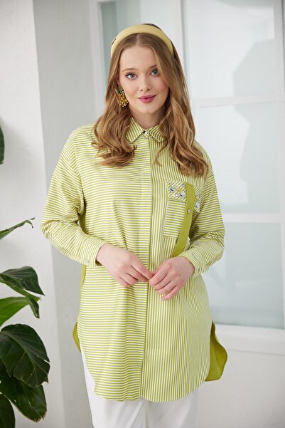 Moodbasic STRIPED SHIRT WITH POWDER POCKET