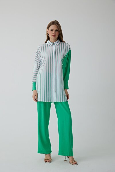 Moodbasic ÇİZGİLİ TAŞ DETAYLI TAKIM