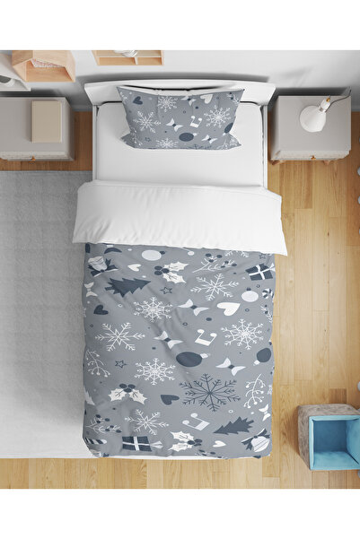 Home New Year Snow Themed Christmas 3D Digital Printed Single Person Duvet Cover Set Without Sheets Sleeping Set