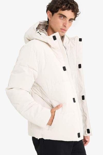 DeFacto Water Repellent Regular Fit K Hooded Lined Inside Pocket Zippered Pocket Coat F1149Ax25Wn