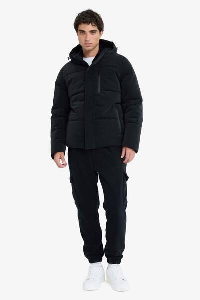 DeFacto Water Repellent Regular Fit K Hooded Lined Inside Pocket Zippered Pocket Coat F1149Ax25Wn