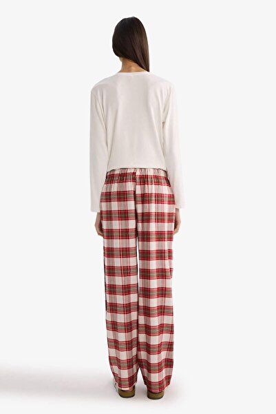 DeFacto Regular Fit Long Length Flannel Checkered Pajama Bottoms-Fall in Love F3673Ax25Wn