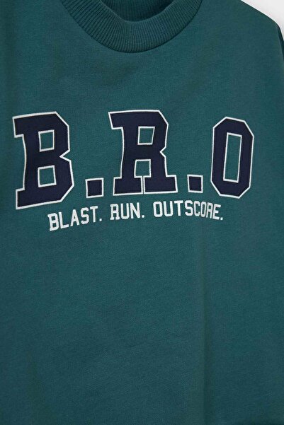 DeFacto Baby Boy 2-Piece Set Printed Sweatshirt Jean Pants G3227A525Wn