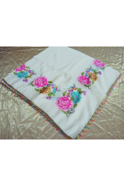 REYHAN Cenk and Zarif Handcrafted Needlework Embroidery/Yemeni Needlework/Tulle Handwork/Head Covering