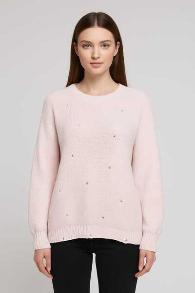 ANATOLIATEKSTILE Women's Oversize Sweater – Thick Knit, Lightly Distressed He...