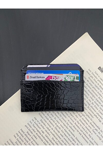 Zoula Women's faux leather croco card holder, unisex card holder