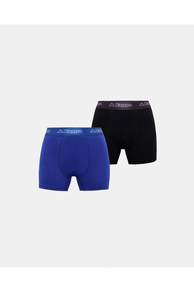 Kappa Logo Kabox 2 Erkek Siyah-Mavi Regular Boxer