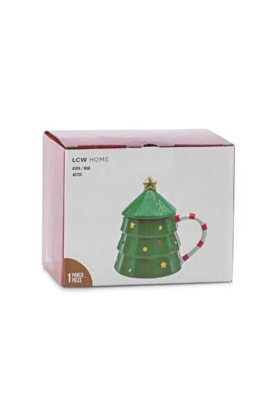 LC Waikiki Lcw Home Green Pine Tree Shaped Ceramic Mug 407 ml