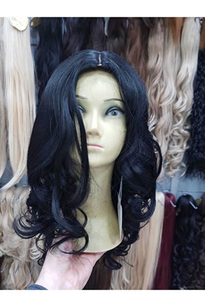 NATUREL peruk sıyah katlı kesım peruk
