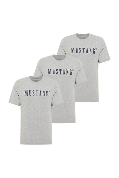 Mustang Herren T-Shirt 3er Pack - Austin, Big Logo, Bio-Baumwolle, Single Jersey