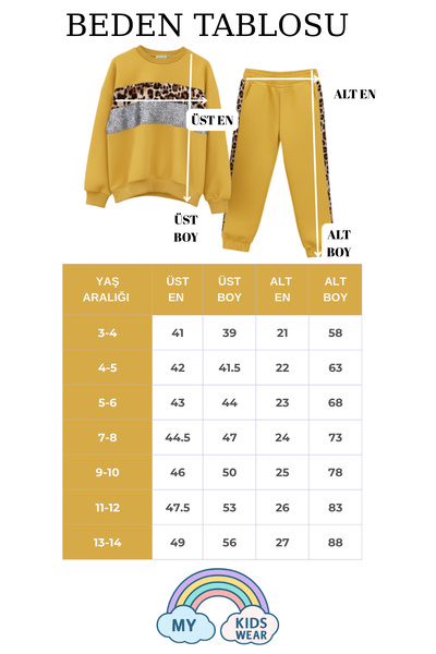 My Kids Wear Girl's Leopard Stripe Tracksuit Set 3-14 Years 12285