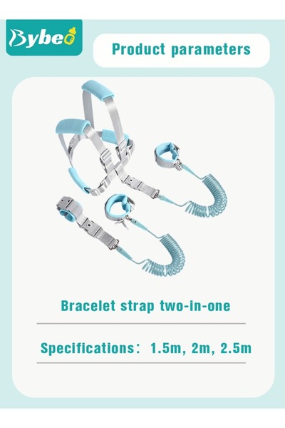 BYBEO 2 in 1 Toddler Leash, Baby Anti Lost Wrist Link, Child Safety Harness Tether, Kids Walking Wristband