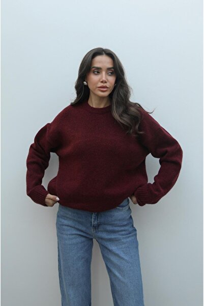 Havoş Burgundy Wool Blend Sweater