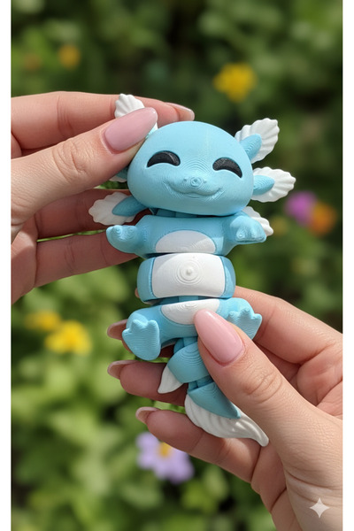 Esnek Mavi Axolotl Anahtarlık Figür