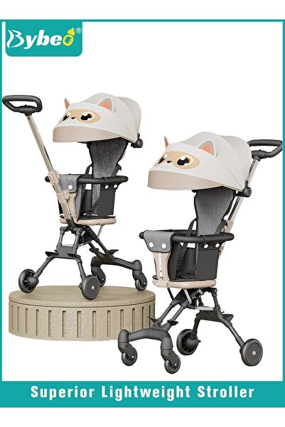 BYBEO عربة أطفال، عربة سفر خفيفة الوزن للأطفال، كابينة سفر قابلة للطي مع 4 عج...