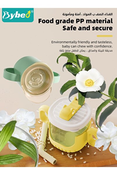 BYBEO 2PCS Baby Sippy Cup with Straw, Silicone Straw Cup + Trainer Cup with Deflector Cap for Boys Girls,