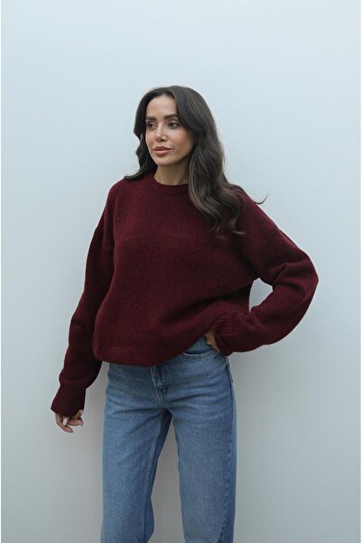 Havoş Burgundy Wool Blend Sweater