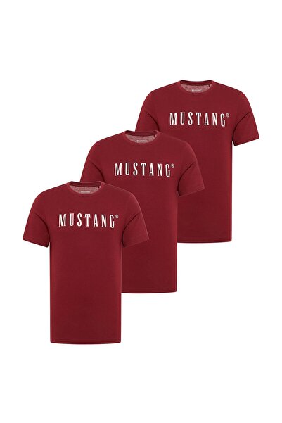 Mustang Herren T-Shirt 3er Pack - Austin, Big Logo, Bio-Baumwolle, Single Jersey