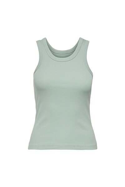 ONLY Damen Tank-Top - ONLVAL LIFE TANKTOP, Baumwolle, Rundhals, Slim Fit