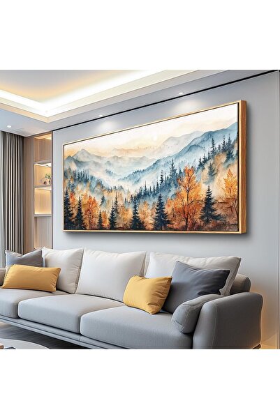 Emoda home Trove لوحة جدارية بانورامية للجبال والغابات - طباعة قماشية لغرفة ح...
