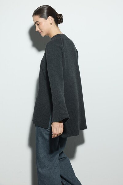 Zeyyen REGLAN KOLLU TRİKO KAZAK ANTRASİT