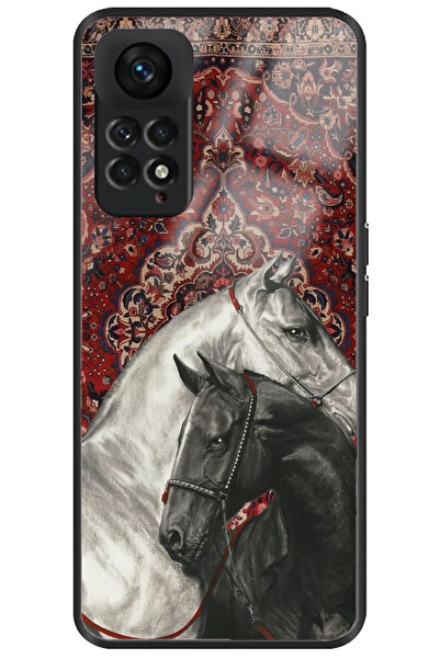 WANNA PROTECT جراب هاتف شاومي ريدمي نوت 11 فاخر بنمط السجاد الإيراني اللامع م...