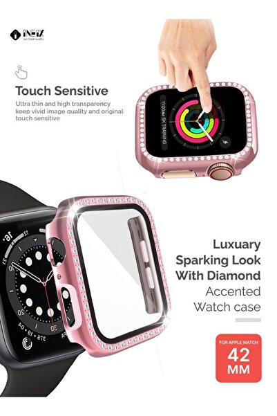 ineix Diamond Accented Case With Screen Protector For Apple Watch 42mm