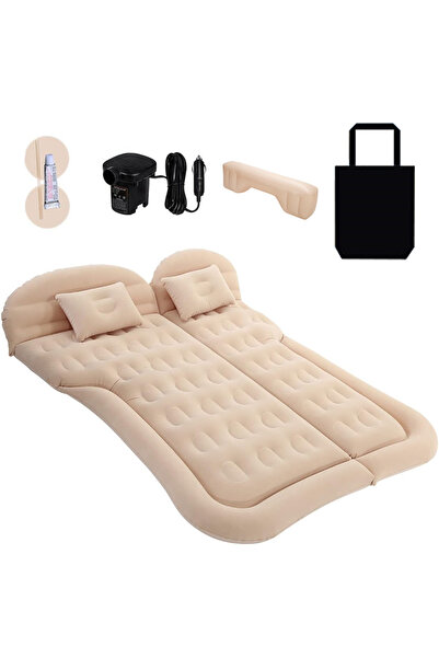 Arabest Inflatable Mattress Soft Plant Velvet Thickened Air Mattress Car Sleeping Mattress Two Pillows Doubl