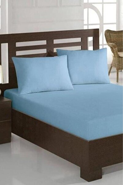 Çeyiz Diyarı Combed Cotton Single Size 120X200 cm Fitted Sheet Blue