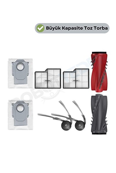 robotyedek فرشاة روبوروك ساروس 10 الرئيسية، فلتر هيبا، فرشاة جانبية، كيس غبار...