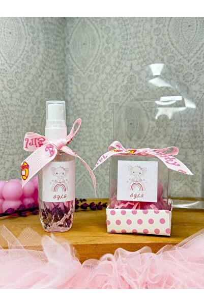 cacagift design İsme Özel Hediyelik Çantalı Kolonya ve Mum Seti 15 Adet (Bebe...