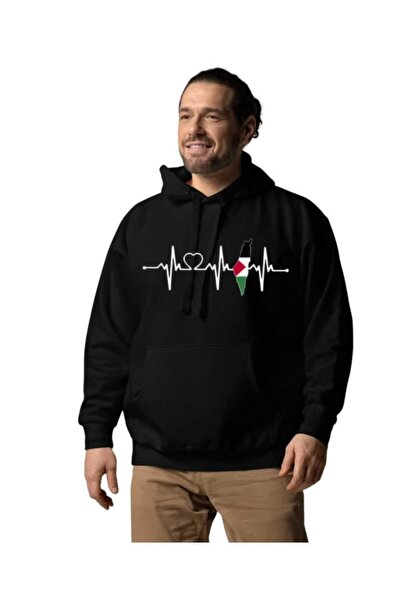 Hunors Sportswear & Company سويت شيرت Love Filistin مطبوع للجنسين من القطن بغ...