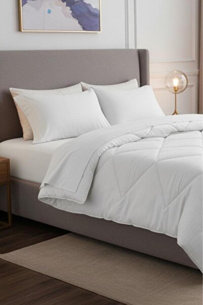 Çeyiz Diyarı Satin Pollysaten Comforter Double Quilt Set White