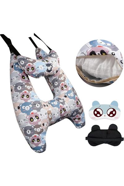 fulina Car Pillow for Kids, Kids & Adults Car Neck Head Support Cushion Set,Travel car seat Safety Pillow,h