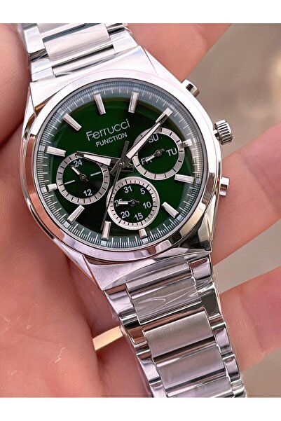 Ferrucci 2 Years Warranty Steel Band Inner Dial Features Active 3 Atm Men's Wristwatch Ef.03517.4